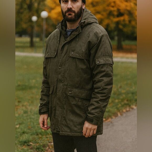 Merrell Other - Merrell Men’s Green Waterproof Outdoor Utility Parka Jacket Size L Hooded Coat